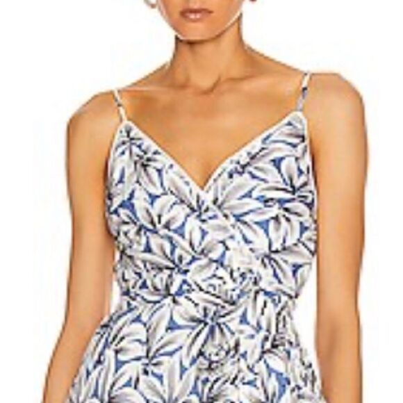 Jonathan Simkhai Ava Wrap Gown Pacific Print Size 0 - Picture 3 of 14
